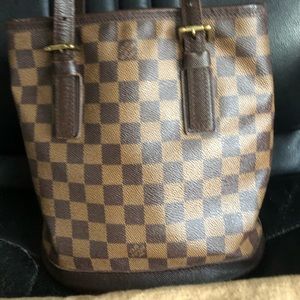 Authentic Louis Vuitton Damier Ebene Bucket Bag PM